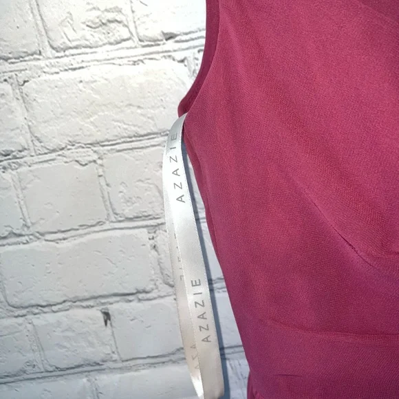 azazie Dark Purple / Pink long polyester formal dress size L - Picture 12 of 15